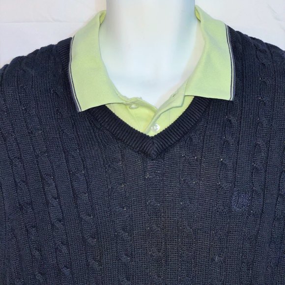 Men L SADDLEBRED Golf Shirt CHAPS Sweater Vest SET - Picture 3 of 9